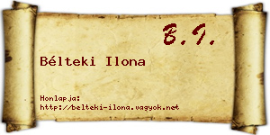 Bélteki Ilona névjegykártya